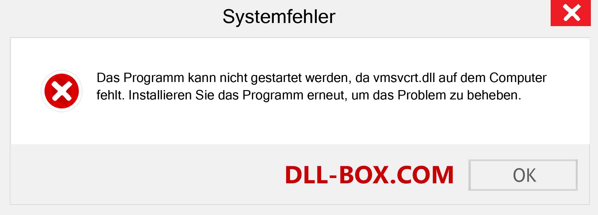 vmsvcrt.dll-Datei fehlt?. Download für Windows 7, 8, 10 - Fix vmsvcrt dll Missing Error unter Windows, Fotos, Bildern